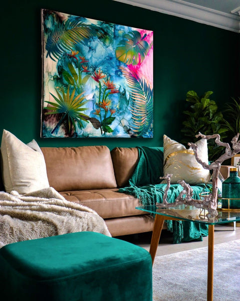Bird of Paradise Tropical Flowers Painting