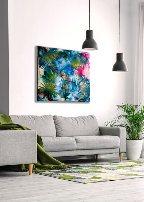 Bird of Paradise Tropical Flowers Painting
