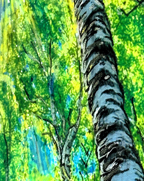Dance of the Silver Birch Trees Painting
