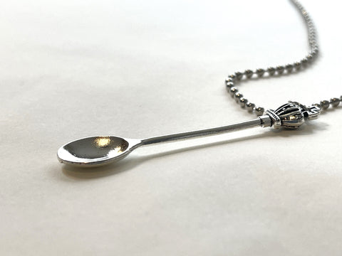 Mini spoon pendant & ball chain necklace