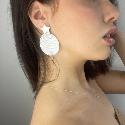 Mirror Disco Ball & Star Stud Earrings