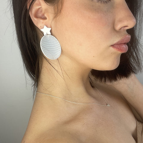 Mirror Disco Ball & Star Stud Earrings