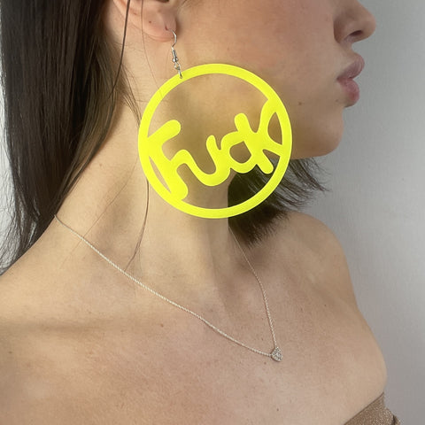 Huge Neon Fu*k You Earrings