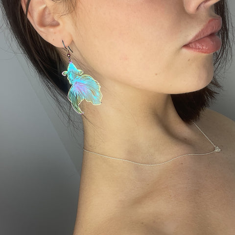 Titanium Goldfish Earrings