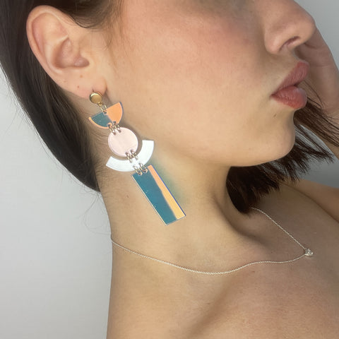 Iridescent Mirror Earrings