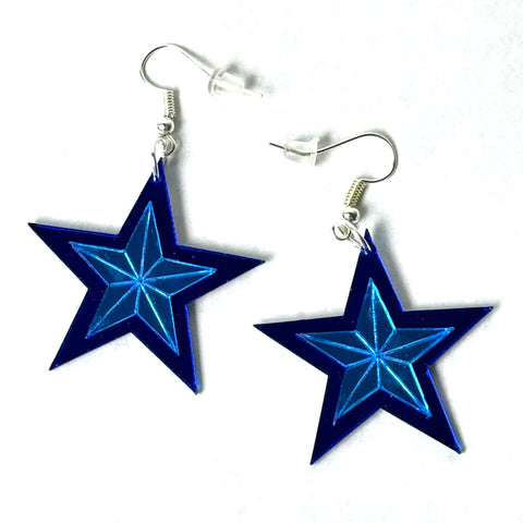 Blue Star / Whetū Mirror Earrings