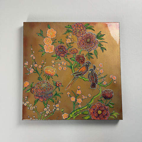 Peonies & Climbing Roses Painting