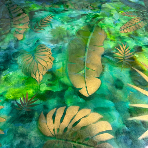 Stream of Gold Leaves Painting