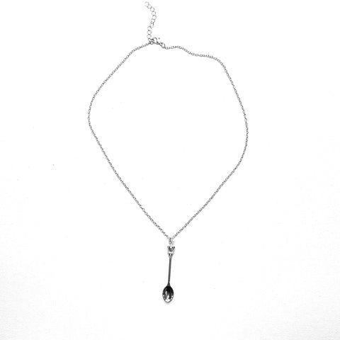Mini spoon pendant & link chain necklace
