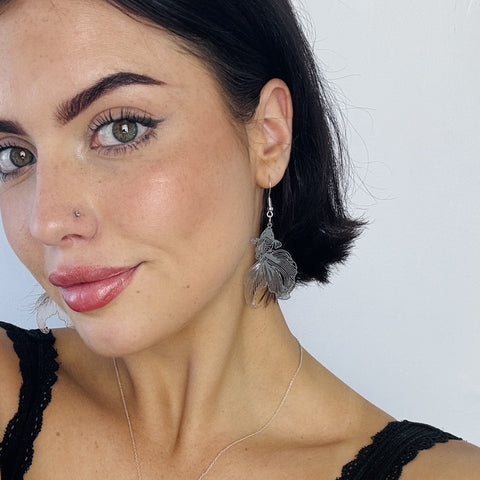 Silver Metal Goldfish Earrings