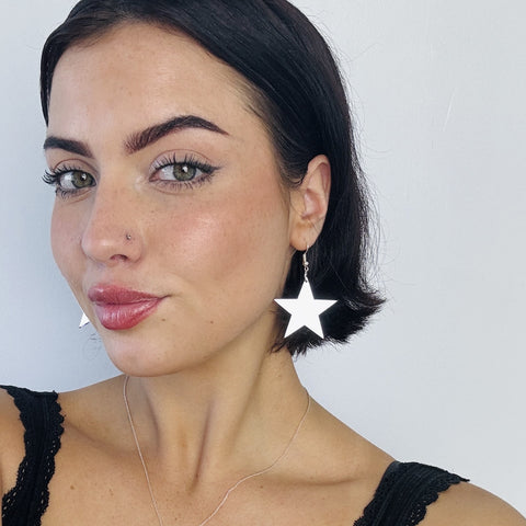 Pink Star / Whetū Mirror Earrings