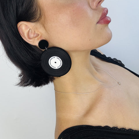 Big Vinyl Record Earrings