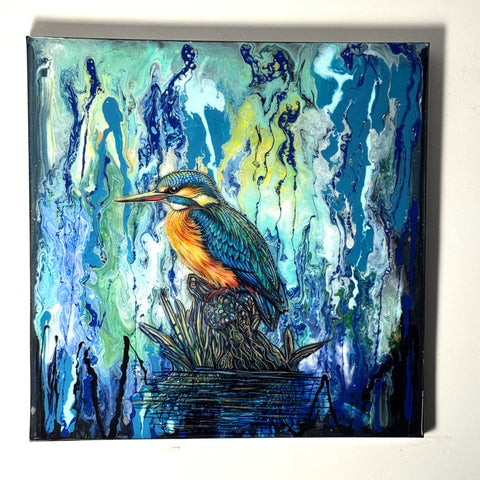 Kōtare Sacred Kingfisher Tahi Painting
