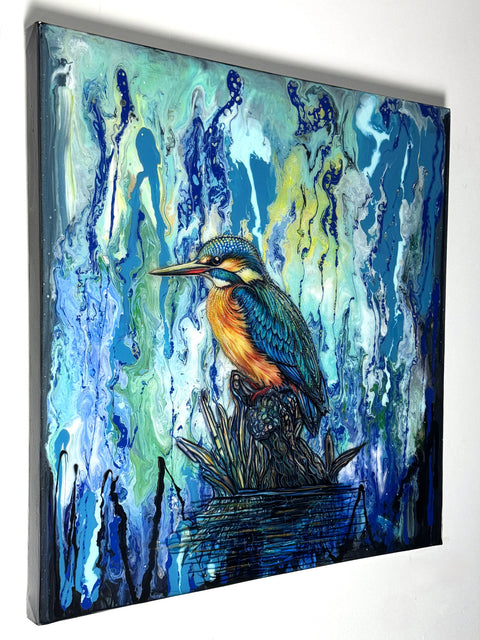 Kōtare Sacred Kingfisher Tahi Painting