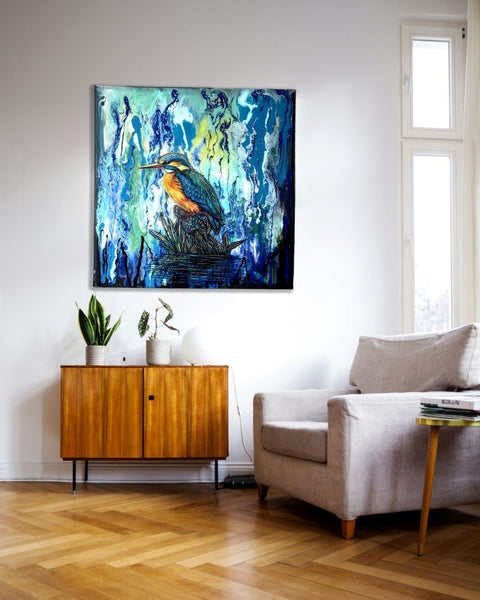 Kōtare Sacred Kingfisher Tahi Painting
