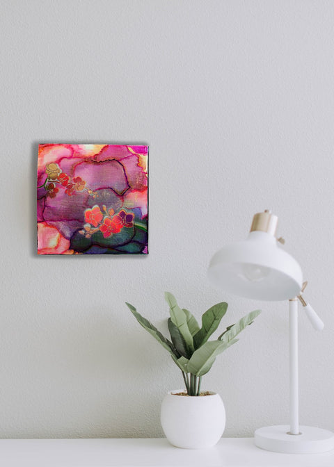 Pastel Pink & Deep Purple Orchid Painting