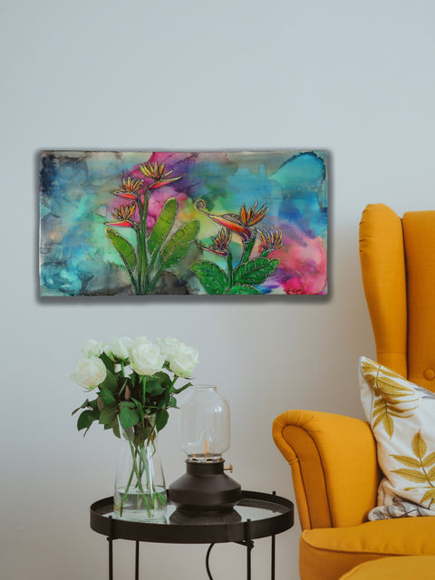 Tropical Bird of Paradise Painting
