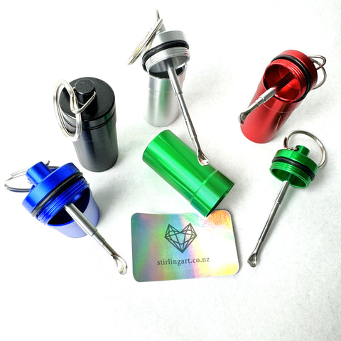 Mini Stash Jar Keyring & Spoon Size 2