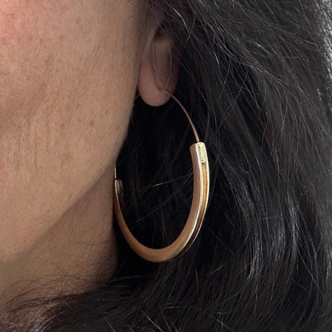 Large Gold Crescent Hoop Earrings