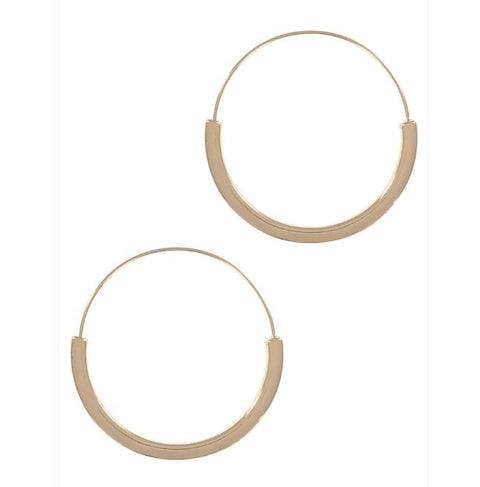 Large Gold Crescent Hoop Earrings