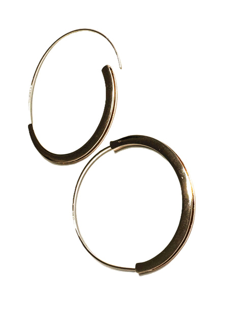 Large Gold Crescent Hoop Earrings