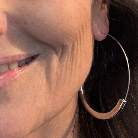 Large Gold Crescent Hoop Earrings