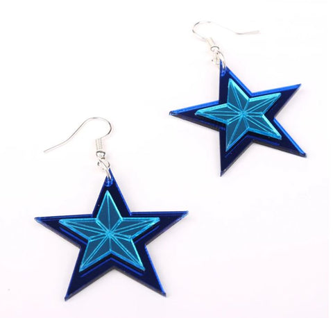 Blue Star / Whetū Mirror Earrings