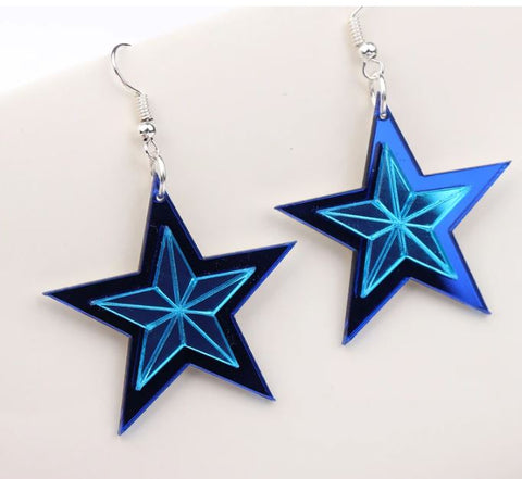 Blue Star / Whetū Mirror Earrings
