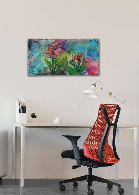 Tropical Bird of Paradise Painting