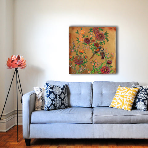 Peonies & Climbing Roses Painting