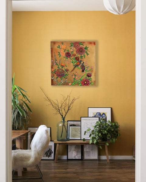 Peonies & Climbing Roses Painting