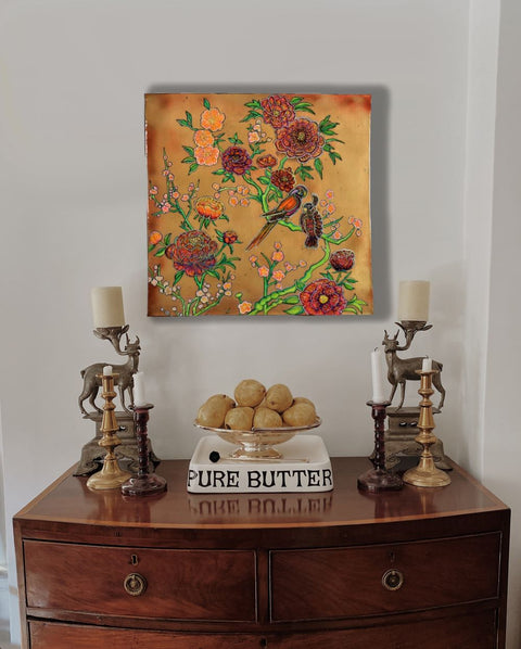 Peonies & Climbing Roses Painting
