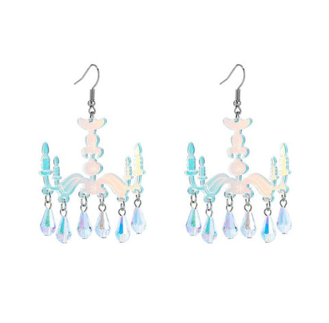 Big Iridescent Chandelier Earrings