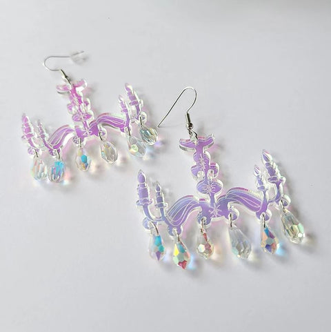 Big Iridescent Chandelier Earrings