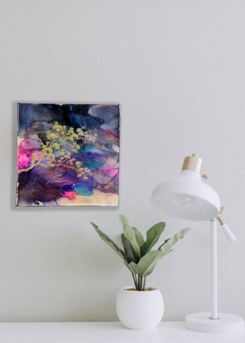 Shimmering Rain & Cherry Blossom Painting