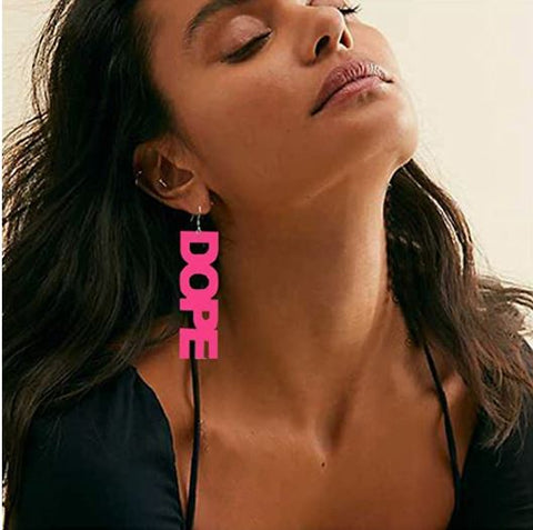 Hot Neon Pink Dope Earrings