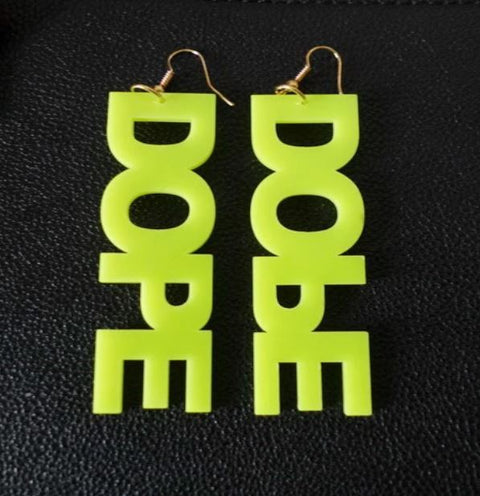 Neon Yellow Dope Earrings