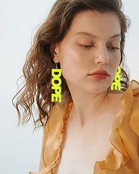 Neon Yellow Dope Earrings