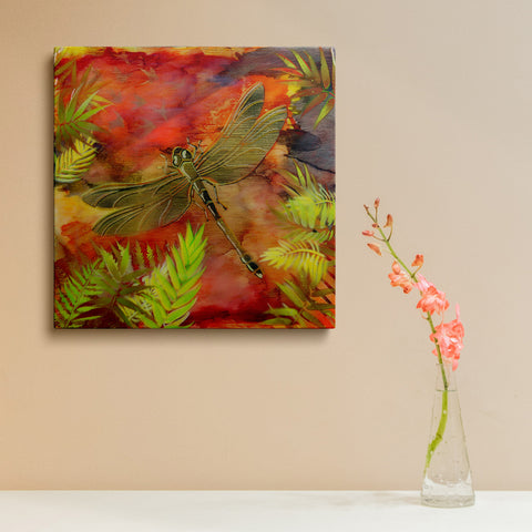 Gold Dragonfly & Welcome Swallows Painting