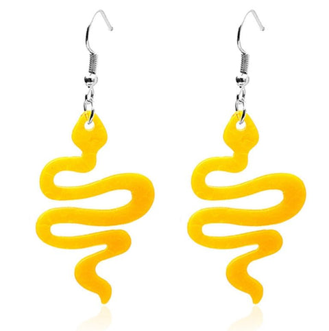 Neon Orange Snake Earrings