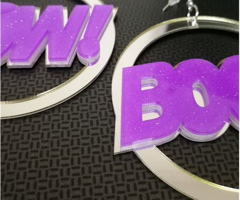 Massive Boom Pow Mirror Earrings
