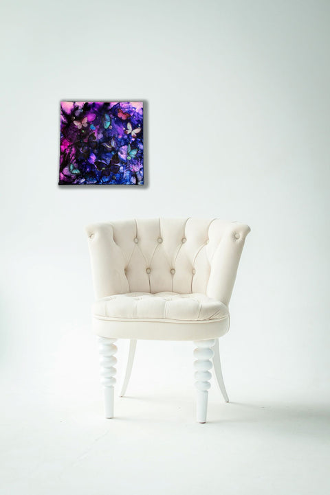Purple Butterfly Kaleidoscope Painting