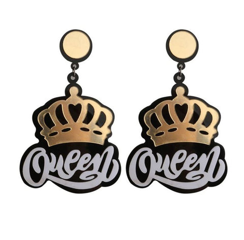 Big Queen Gold Mirror Earrings
