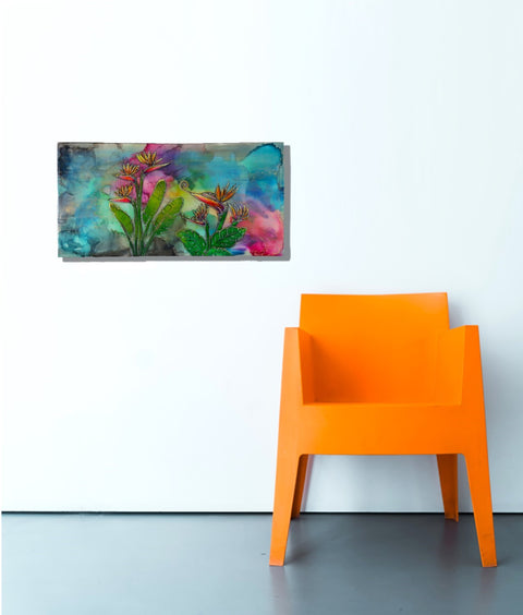 Tropical Bird of Paradise Painting