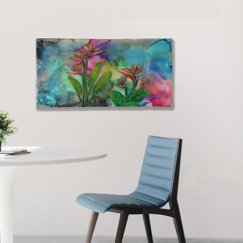 Tropical Bird of Paradise Painting
