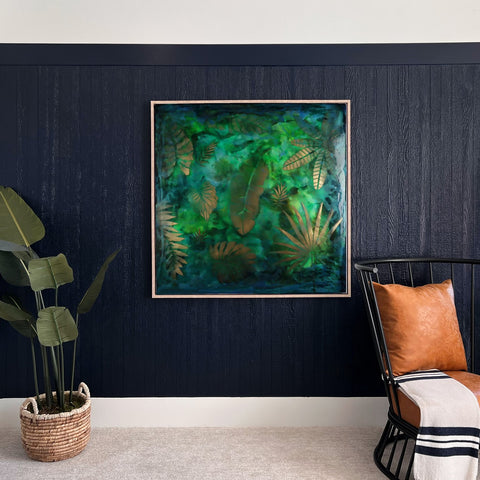 Stream of Gold Leaves Painting