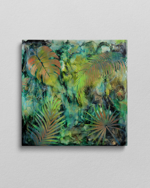 Serene Floaty Forest Green | Buy NZ art online | Stirling Art.
