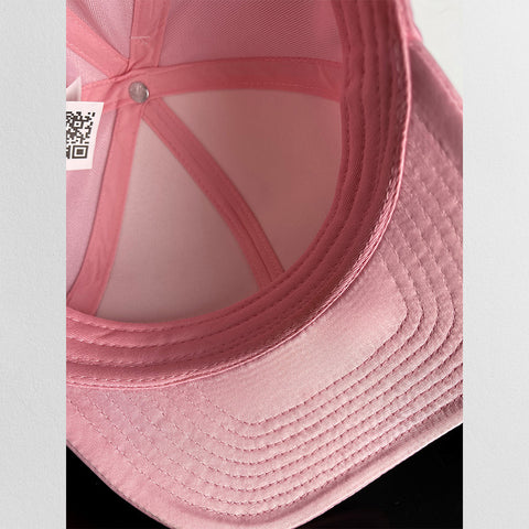 Stylish Pink Satin Baseball Cap