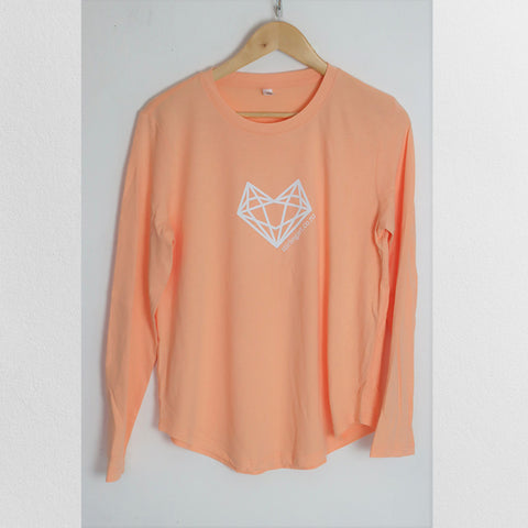 Peach long sleeve 100% Cotton Tee Top