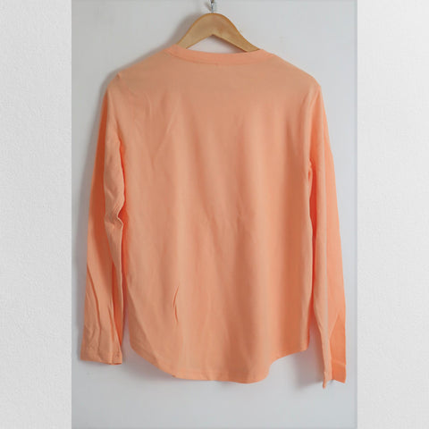 Peach long sleeve 100% Cotton Tee Top